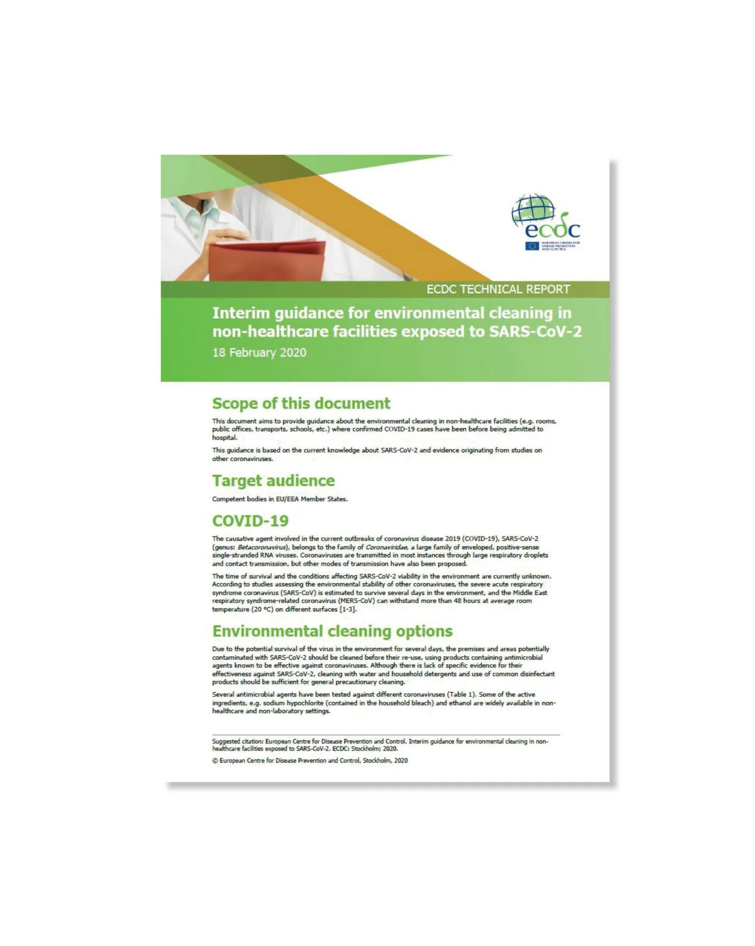 Cleaning surfaces exposed to the Sars-CoV-2 virus